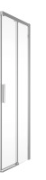 Entrée diagonale DIV 90 cm H 200 cm 1 porte coulissante, élément fixe, protection Aquaperle, verre vérit. clair cleaneffect, 1 CÔTE DROITE SEUL, argent poli-brillant