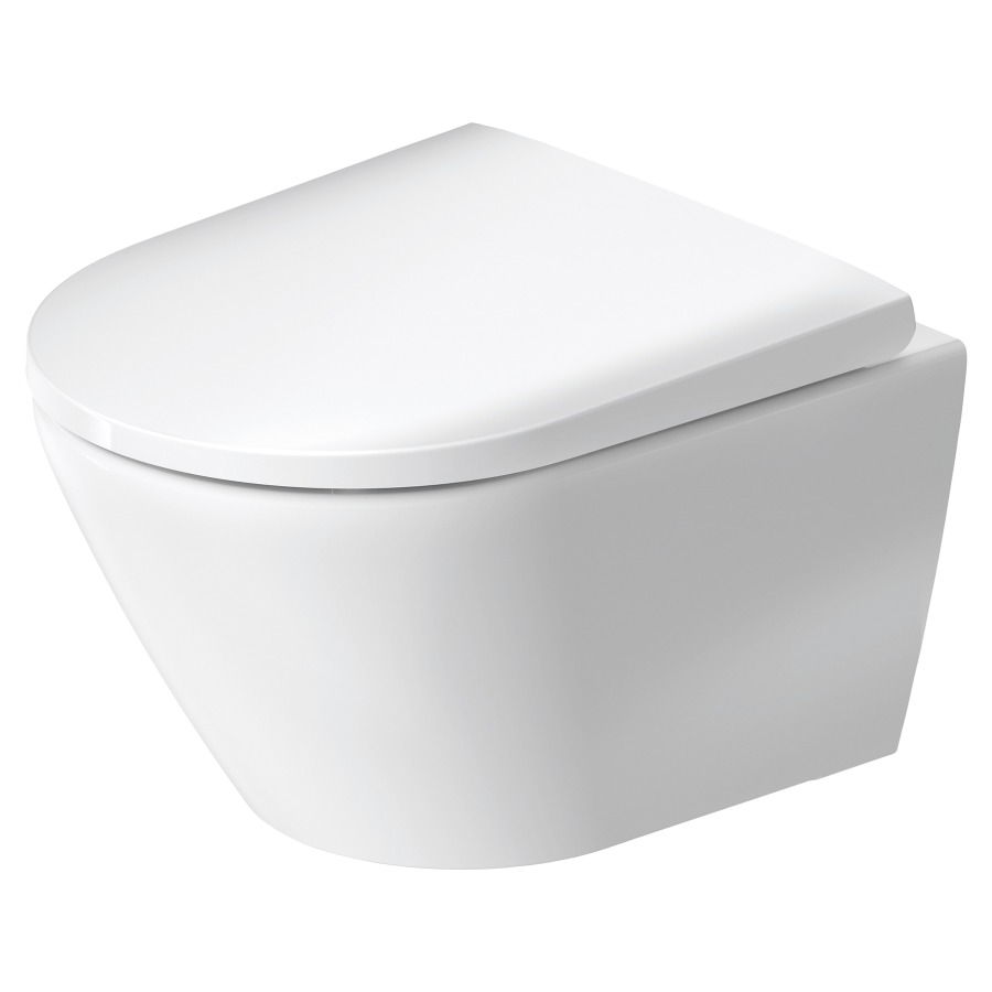 [1625M0200] Cuvette murale D-NEO COMPACT UP 48 x 37 cm, céramique rimless, pour chasse d'eau à encastrer, matériel de fixation Durafix, HygieneGlaze, blanc mat