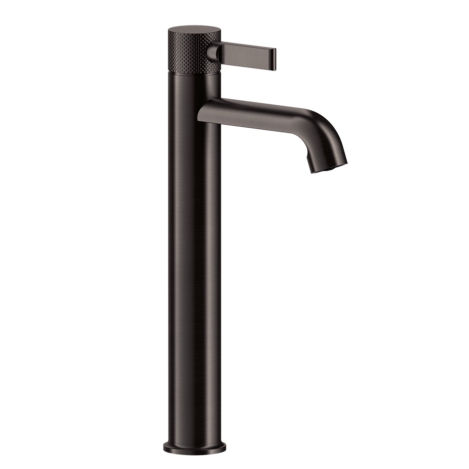 [1621C2236] Mélangeur de lavabo INCISO L, S 135 mm, goulot fixe avec vidage, tuyaux de raccordement flexibles 3/8", groupe acoustique NT, 707 Black métal brushed