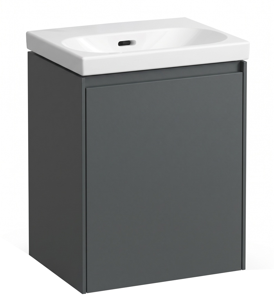 Élément inférieur LOOK 43,5 x 51,5 x 34,0 cm armoire de tablette, 1 porte charnières à droite pour lave-mains 45 cm LOOK, standard, gris