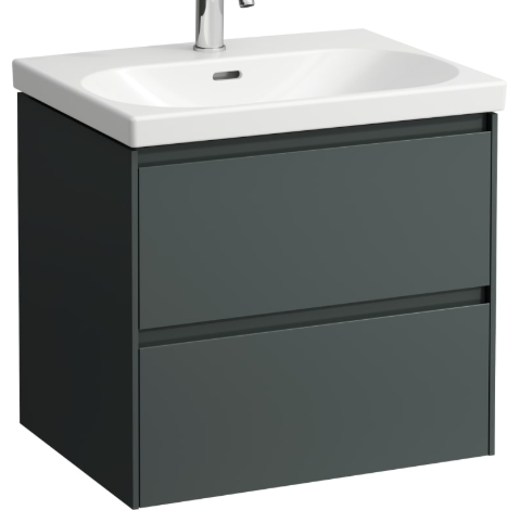 Élément inférieur LOOK 58,5 x 51,5 x 45,0 cm élément à 2 tiroirs pour lavabo 60 cm - H810083 / H810333, standard, gris