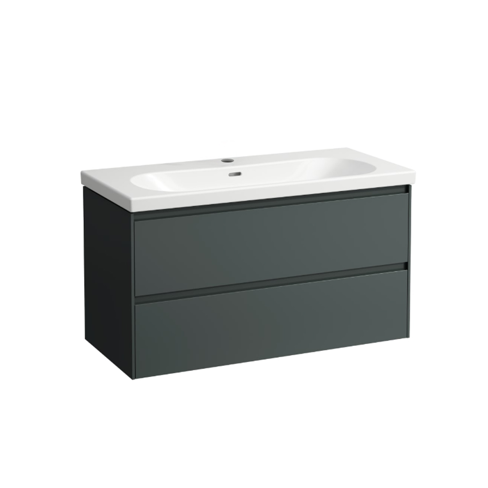 Élément inférieur LOOK 98,5 x 53,0 x 44,0 cm élément à 2 tiroirs pour lavabo 100 cm LOOK, standard, gris