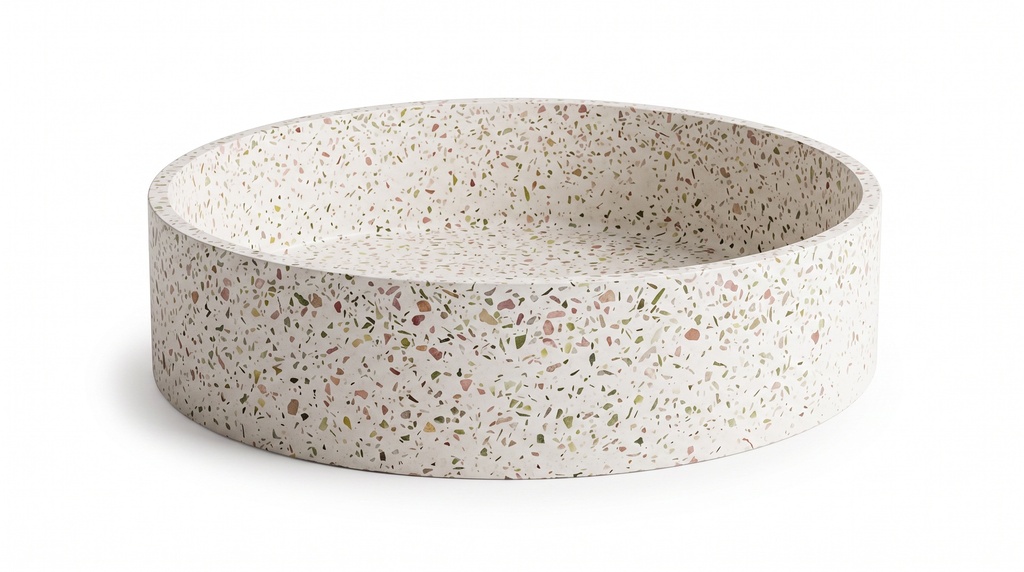 [1624C0932] Vasque à poser ronde ELPIS,  Ø 425mm x H 100mm, bonde inclus, Fruitcake
