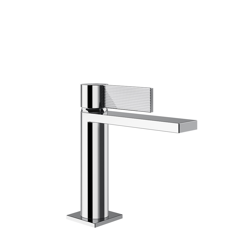 [1621C2251] Mitigeur de lavabo INVERSO RIGATO S 126 mm H goulot 127 mm, avec bonde "Stop&Go" et flexibles de raccordement, 031 Chrome