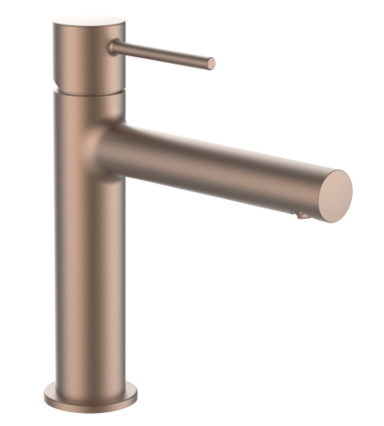 [1621C2262] Mélangeur de lavabo TWINPLUS SLIM S 140 mm, goulot fixe débit 4,7 l/min., sans vidage, groupe acoustique I, classe énergie A, 426 rosé-or brossé