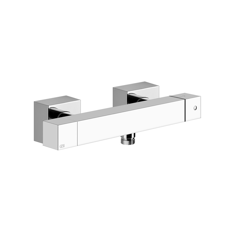[1621C2265] Mélangeur de douche RETTANGOLO K E 150 mm, thermostatique, avec raccords excentriques 1/2 X 1/2, sans tuyau de douche et douchette, groupe acoustique NT, 031 chromé