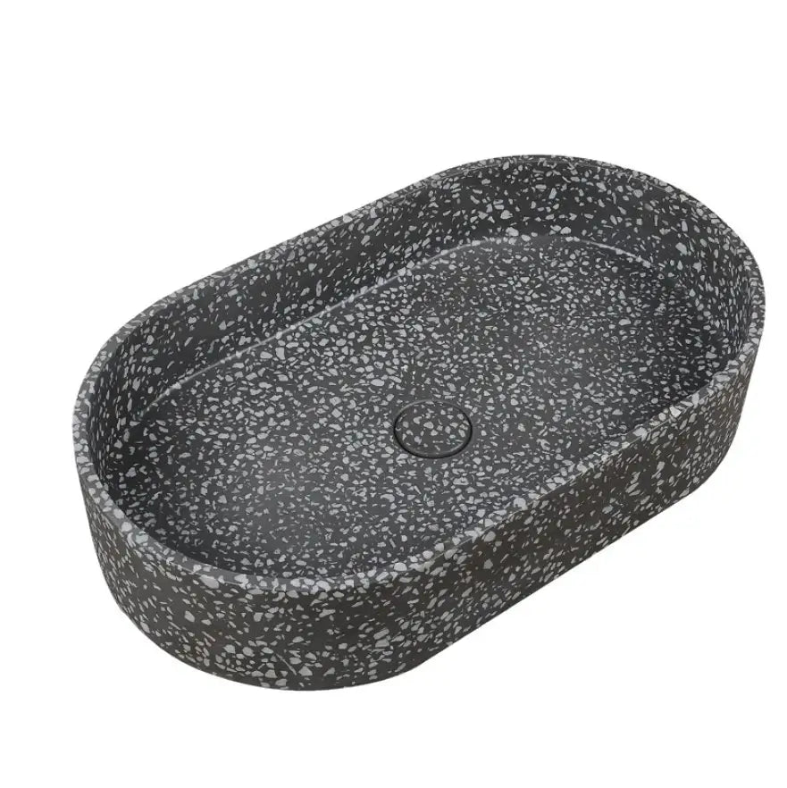 [1624C0930] Vasque à poser ovale LINUS, dim. 600x350x120 mm, bonde inclus, Volcano