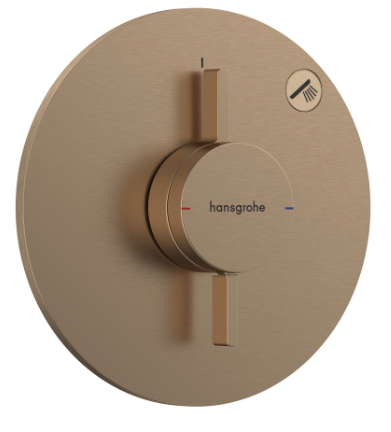 [1621C2271] Mélangeur de douche DUOTURN S UP, set de montage final D 15,5 cm, pour commander 1 fonction, débit 29.5 l/min sans corps à encastrer 757 049, bronze brossé