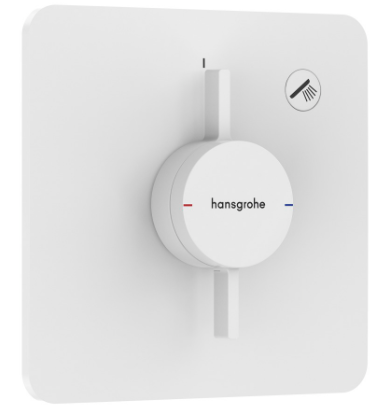 [1621C2272] Mélangeur de douche DUOTURN Q UP, set de montage final 15,5 x 15,5 cm, pour commander 1 fonction, débit 29.5 l/min sans corps à encastrer 757 049, blanc mat