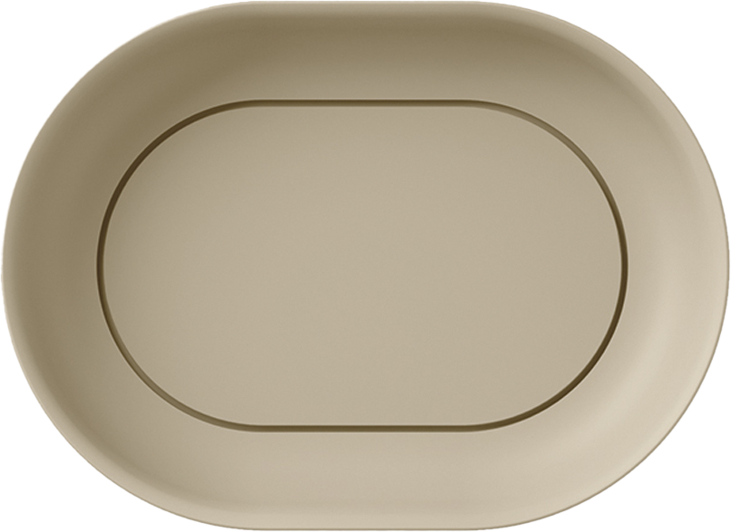 [1624C0949] Vasque à poser MINORCA dim. 55x40x13.7 cm marbre de synthèse, couleur TL Terra di luna LC 472