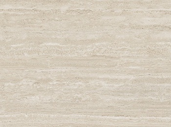 [1616C4366] Plan Caranto KER massif en grès cérame Travertino Mat, L906xH12xP505 mm, 1 percement pour vasque et 1 percement pour mitigeur