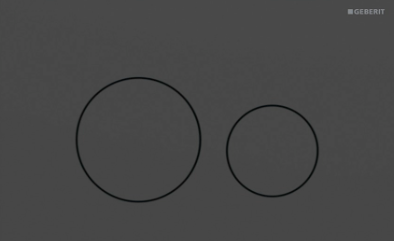 [1615C0359] Plaque de déclenchement Sigma40 round 24.6 x 15.2 x 0.4 cm, pour commande à deux quantités par devant, easy-to-clean, noir mat