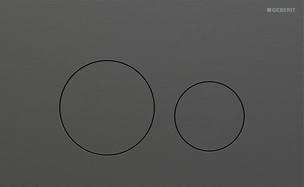 [1615C0362] Plaque de déclenchement Sigma40 round 24.6 x 15.2 x 0.4 cm, pour commande à deux quantités par devant, easy-to-clean, chromé noir brossé