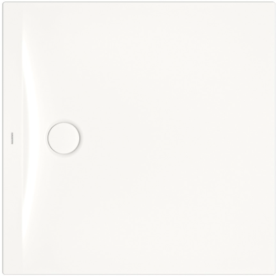 Receveur de douche CETINA 90 x 90 x 3.2 cm Solidlite écoulement latéral, D 90 mm, Invisible Grip (adapté pour pose à fleur du receveur), blanc