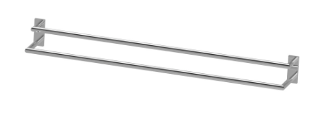 Barre à linge SWING double 80 cm, S 11,7 cm montage Adesio pour collage ou perçage, avec matériel de fixation, sans colle SikaFast, chromé