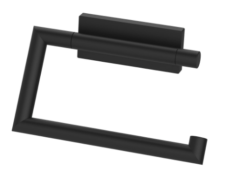 Porte-papier SWING sans couvercle avec triangle ouvert montable à gauche et à droite montage Adesio pour collage ou perçage avec matériel de fixation, sans colle SikaFast, noir mat