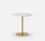 [PP300061] Table Blume - piètement : H 72 socle rond diam. 60 cm, colonne ronde diam. 6 cm finition laiton patiné / plateau : en silestone épaisseur 12mm avec insert (décor silestone à confirmer) dimension diam. 100 cm