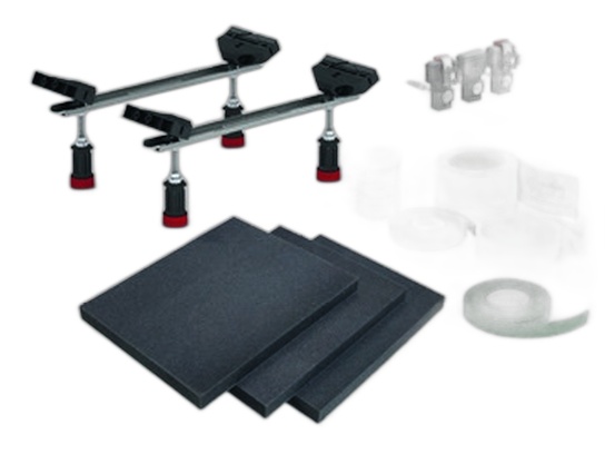 [1614C0904] Set montage isolation phonique MEPA WSgrip 3S+ pour baignoires en acier Kaldewei H 13.5-26.5 cm réglable 1 pied pour baignoire 2 traverses, 4 pieds à vis réglables en hauteur 4 capuchons ADS avec sous-couche en sylomère 3 ancrages de baignoire, dont 2 avec étrier de serrage 1 rouleau Aquaproof 4.0 m, bande d'étanchéité en butyle 1 rouleau de bande d'isolation acoustique 4.0 m 1 rouleau de bande de séparation de carrelage 4.0 m 1 rouleau de bande d'insonorisation 3.3 m 3 Tapis d'isolation acoustique, bande de protection anti-coupure 4 m avec matériel de fixation pour exigences accrues selon SIA 181 / SIA 271
