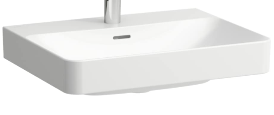 Lavabo PRIMO 60 x 46.5 x 9 cm à poser sur meuble, céramique montage mural avec trop-plein, 1 trou robin., standard, blanc