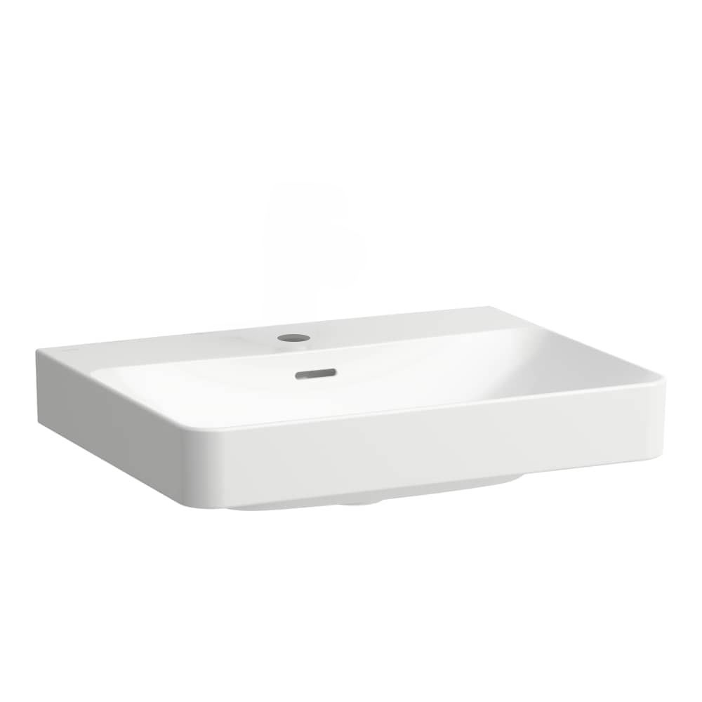 Lavabo PRIMO 60 x 46.5 x 9 cm, céramique montage mural avec trop-plein, 1 trou robin., standard, blanc