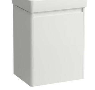 Elément inférieur 42 x 51.5 x 32 cm armoire de tablette, 1 porte charnière à droite pour lave-mains 45 cm, standard, blanc mat