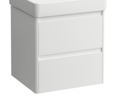 Elément inférieur 52 x 51.5 x 44.5 cm élément de tiroir, 2 tiroirs pour lavabo 55 cm, standard, blanc mat