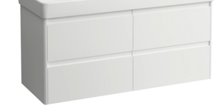 Elément inférieur 117 x 51.5 x 44.5 cm 2 éléments de tiroir, 2 tiroirs chacune pour lavabo double 120 cm, standard, blanc mat