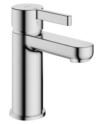 Mélangeur de lavabo FUN S 100 mm, goulot fixe avec vidage excentrique tuyaux de raccordement flexibles 3/8", Classe d'énergie A, Groupe acoustique NT, chromeline