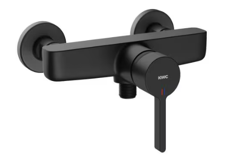 Mélangeur de douche FUN E 153 mm, nu, raccords d'arrêt 1/2" x 1/2", Classe d'énergie A, Groupe acoustique II, Noir mat