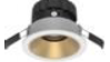 [2212C0016] RONDO - Club M3+TRF1 - 3000K - 13W - 850lm - 35° - UGR19 - ON/OFF - Noir / Blanc / Or