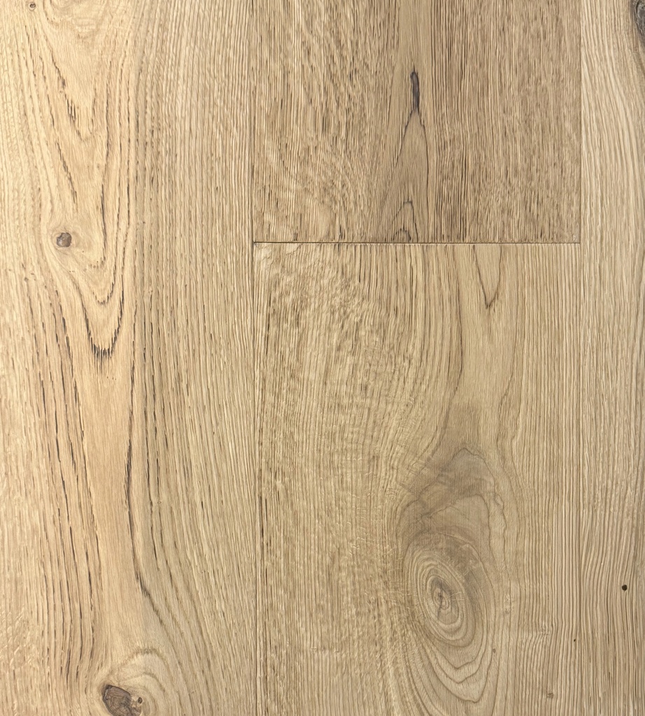 Parquet chêne semi-massif vernis Aqua 2k Relief, 16/4 x 260 x 1400 – 2700 mm Rustique R., 16 mm dont 4 mm de parement entre 0.45 et 2.80 m2 - 12 kg/m2 - env. 70 m2/palette