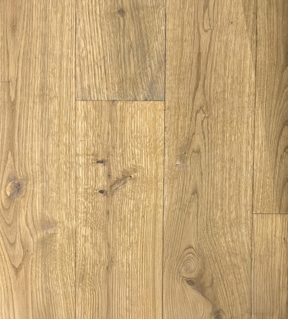 Parquet chêne semi-massif huilé 16/4 x 100-140-180 x 1250-2350 (10%<1250) mm Rustique AB., épaisseur 16 mm dont 4 mm de parement entre 0.45 et 2.80 m2 - 11 kg/m2 - env. 70 m2/palette