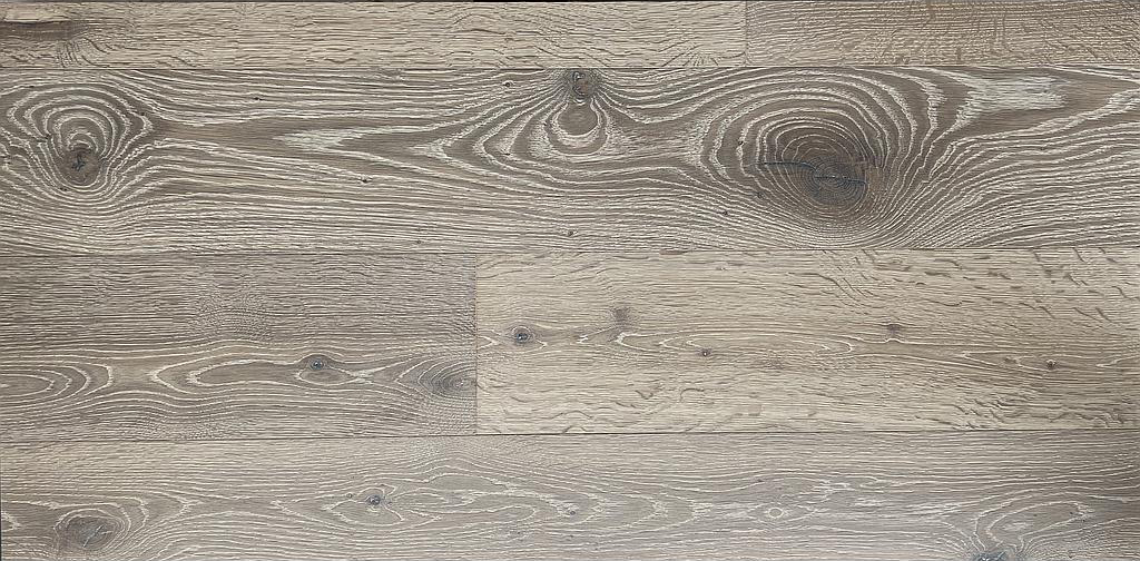 Parquet rainé-crêté 3 plis Symphonie RUSTIQUE 1050 - Chêne brossé. huilé - couleur WILDHORN - couche d'usure 3.6 mm - 2000 x 192 x 15 - 2.688m2/cart. - 94.08m2/pal. - 7.5kg/m2