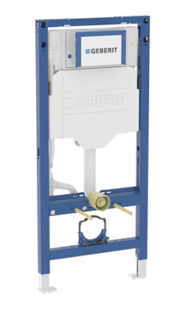 Elément WC murale DUOFIX SIGMA type 112, cadre de montage pieds, chasse d'eau à encastrer, robinet de réglage 1/2" sans coude d'écoulement pour rinçage-stop ou commande à deux quantités par devant adaptateur MeplaFix, gaine vide pour raccordement d'eau WCdouche AquaClean