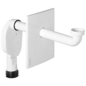 Set de montage final GEBERIT siphon à encastrer pour lavabo construction massive coude de raccordement D 32 mm plaque de fermeture sans set de prémontage 855 122, blanc / 151.126.11.1