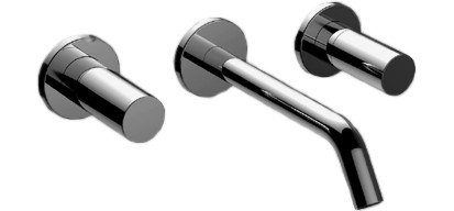 Batterie murale à 3 trous KARTELL, S 175 mm goulot fixe sans corps à encastrer 735 092 débit 5,7 l/min, groupe acoustque I, Chromé