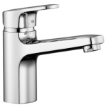 Mélangeur de lavabo POLIS S 140 mm, goulot fixe vidage excentrique groupe acoustique I, chromé