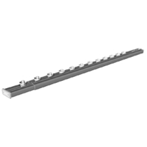 Rail pour rideau douche, 75-125 cm, fixation télescopique sans outils aluminium, 12 glisseurs, chromé