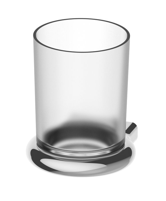 Porte verre simple NIA, verre opaque, Chromé