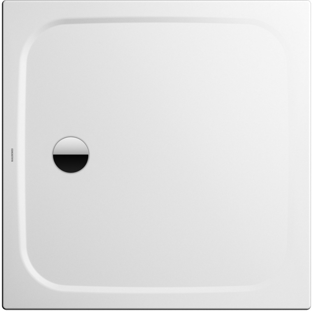Receveur de douche CAYO 80 x 80 x 1,8 cm, acier isolation phonique trou d'écoulement D 90 mm, standard, blanc