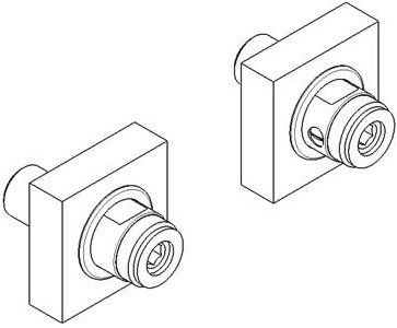 Raccord réglable 1/2" x 3/4" rosace carrée (vendu par paire), chromé