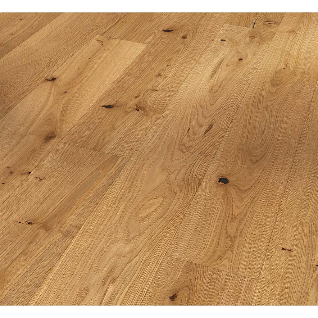 Parquet 3plis Label Magenta Rustique- chêne brossé vernis mat 1 frise monolame chanf.- 2200x185x13 - 3.663m2/cart. - 117.216m2/pal. - 8kg/m2