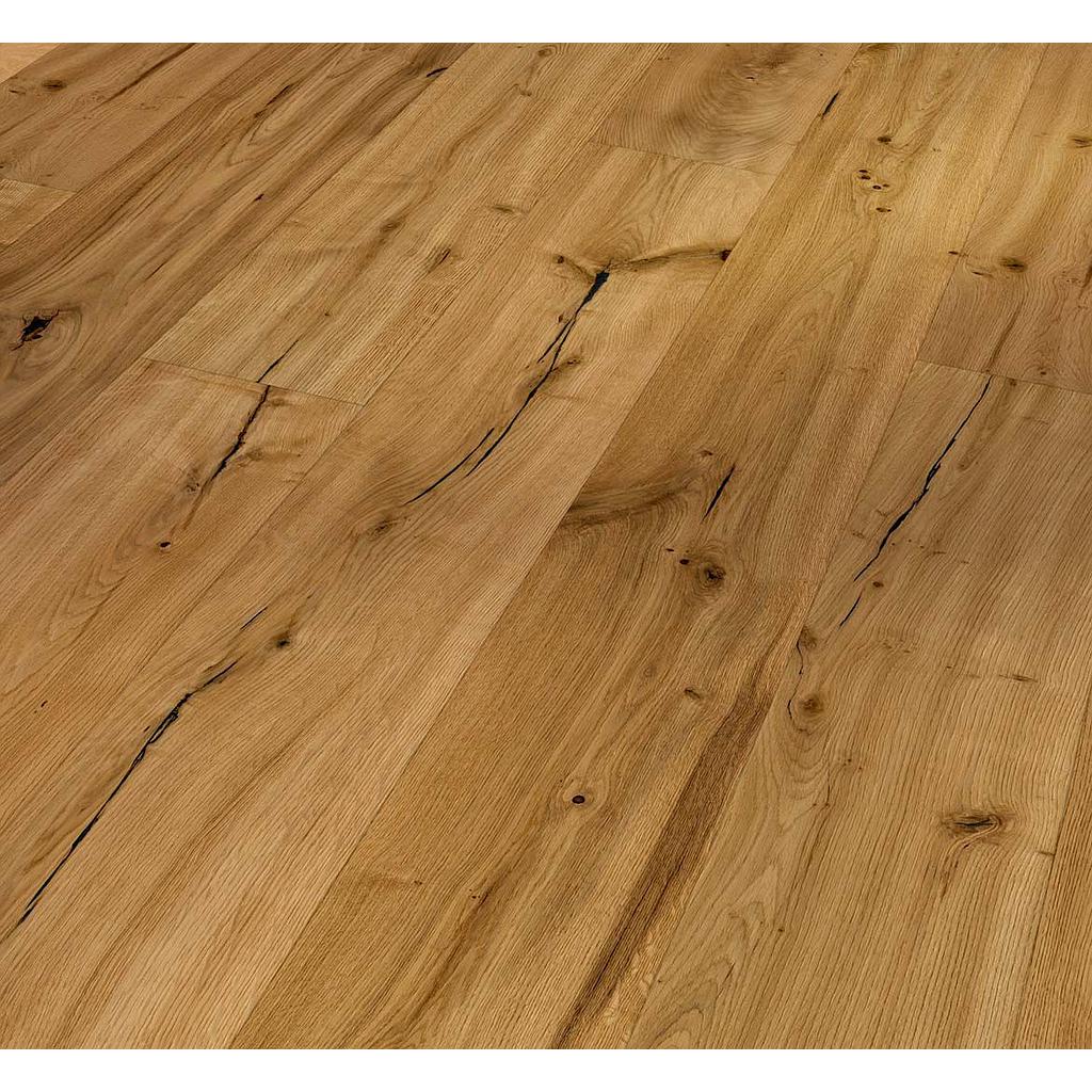 Parquet 3plis Label Magenta Classic - chêne brossé vernis mat main gratté monolame chanf.- 1882x190x15 - 2.861m2/cart. - 91.552m2/pal. - 8.2kg/m2