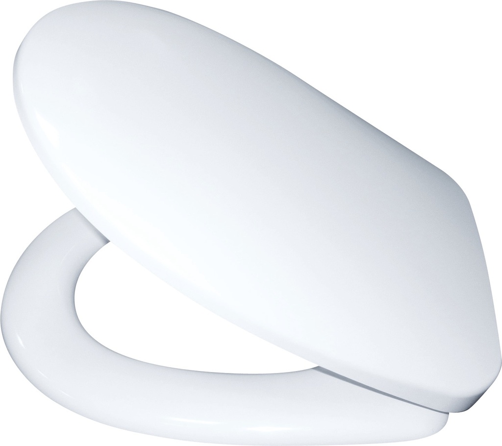 Siège de WC OPTIMA, avec couvercle amovible, abaissement automatique, fixation ajustable, duroplast, blanc
