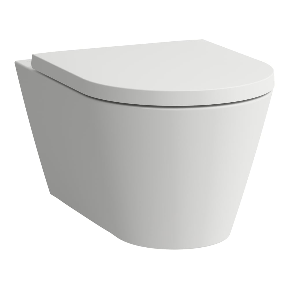 Cuvette murale KARTELL UP rimless, céramique, pour chasse d'eau à encastrer matériel de fixation, standard, blanc mat