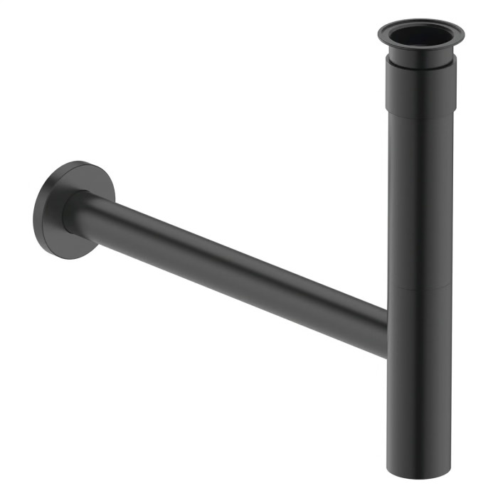 Siphon design noir mat, 1 1/4"