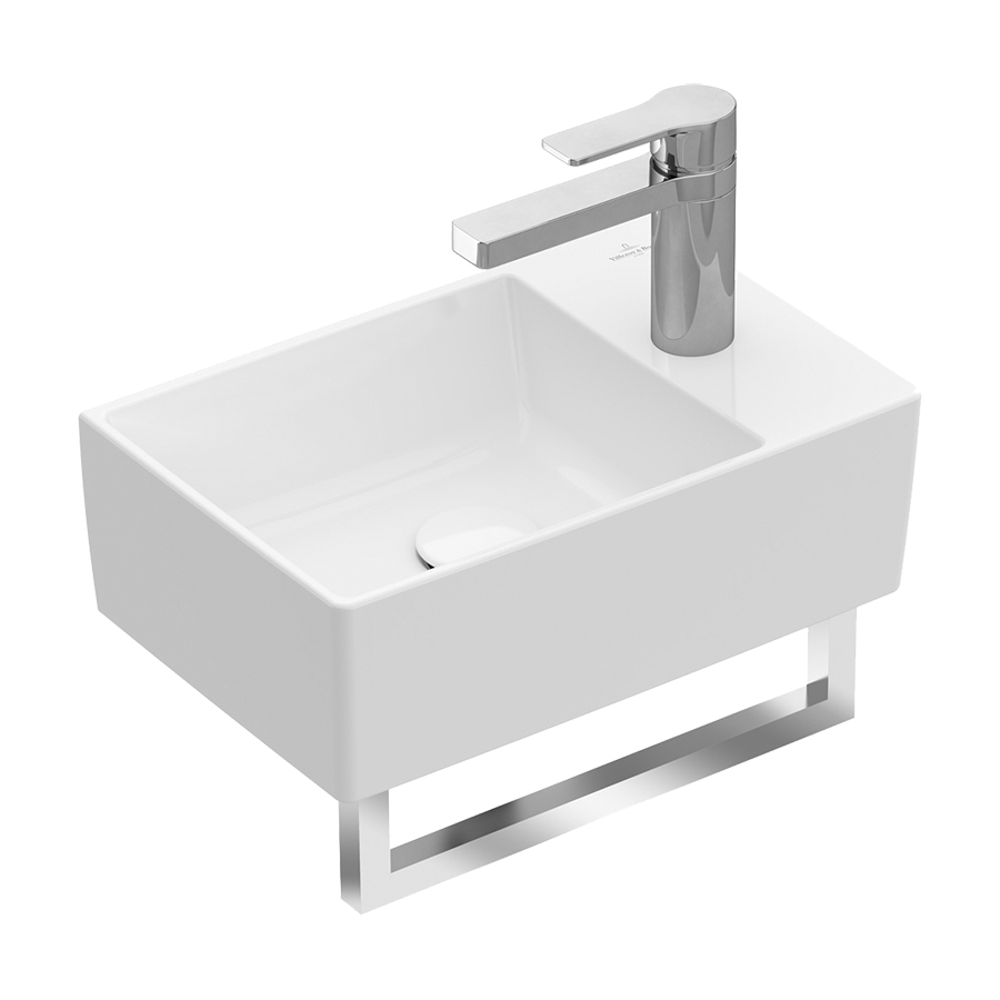 Porte-serviette MEMENTO 34,5 x 10 cm, pour 221 345 acier inoxydable - set de fixations inclus -- 525 brillant