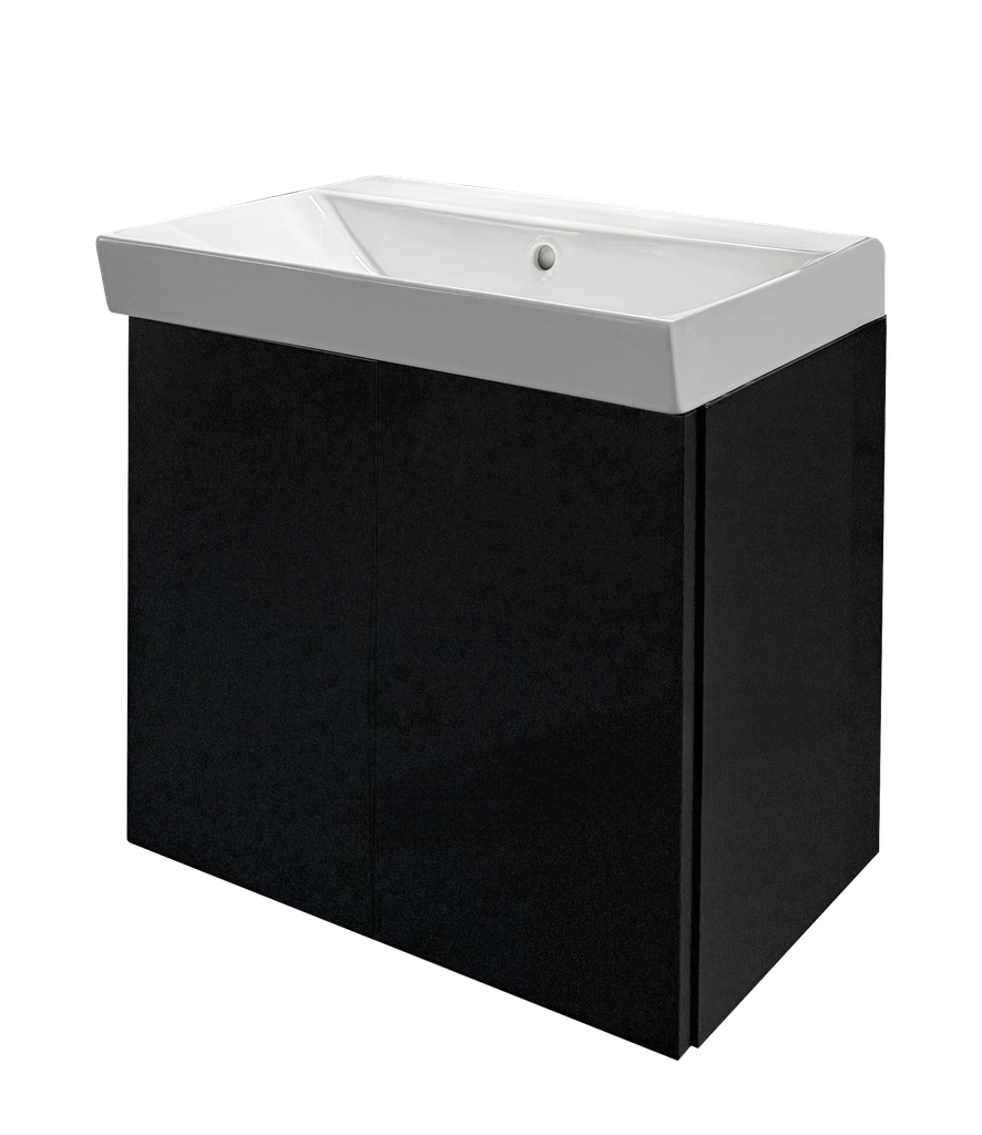 Elément inférieur sous-lavabo, L60xH50xP 36.5 cm, Caisson int. 10F-Nob.Grigio fumé, 2 portes 30/30 cm, Set-up,  corps/faces laqué, Finitions Laqué couleur mate à choix, SYSTEM M, poignées à choix