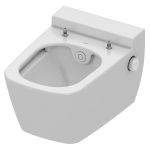 [1625C0135] WC-douche TECEone UP cuvette murale en céramique pour chasse d'eau à encastrer avec raccordements cachés, sans couvercle, matériel de fixation, raccordement d'eau chaude à assurer sur place, SANS ELECTRICITE