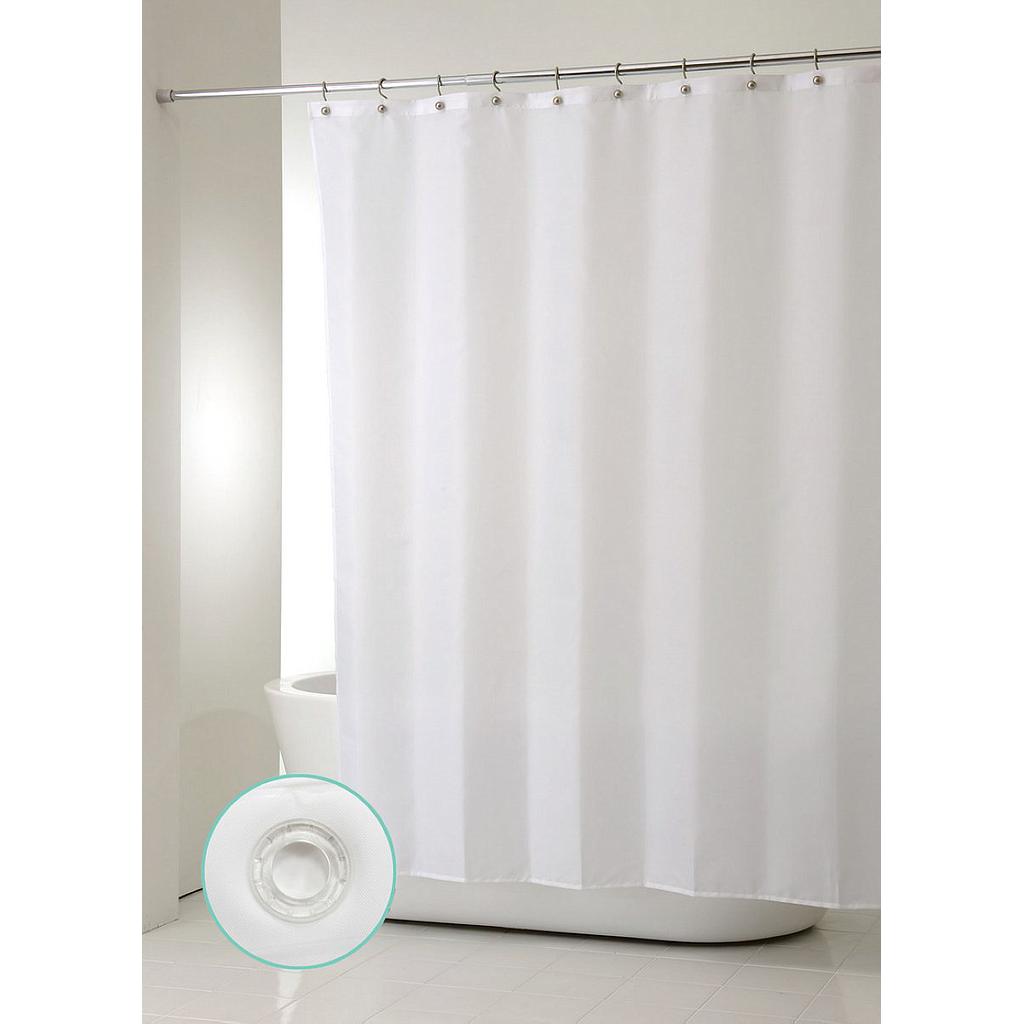 Rideau de douche diaqua®, 100% Polyester, 180 x 200 cm mesure normalisée, blanc